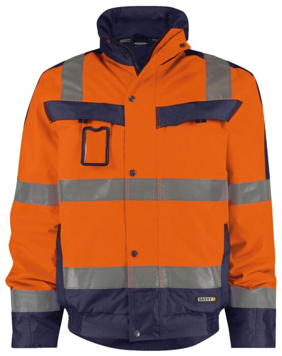 DASSY® Lima Hogezichtbaarheidswinterjas Fluo-Oranje/Marineblauw