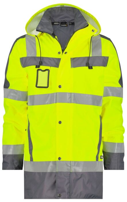 DASSY® Limasol Hogezichtbaarheidswinterparka Fluogeel/Cementgrijs