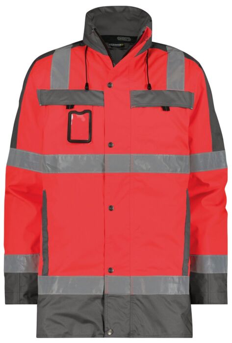 DASSY® Limasol Hogezichtbaarheidswinterparka Fluorood/Cementgrijs