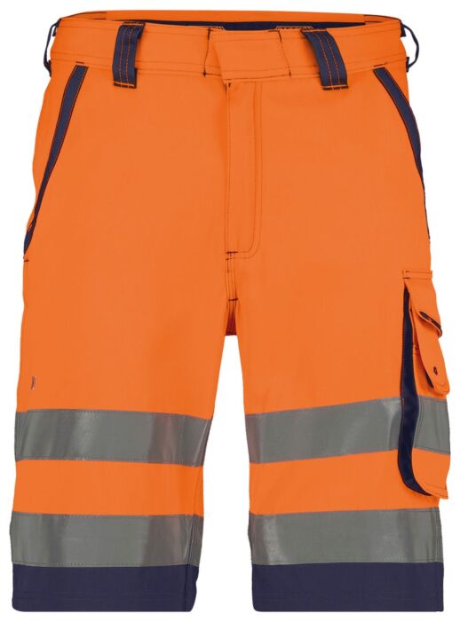 DASSY® Lucca Hogezichtbaarheidsshort Fluo-Oranje/Marineblauw