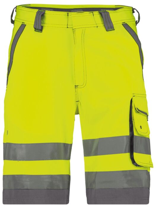 DASSY® Lucca Hogezichtbaarheidsshort Fluogeel/Cementgrijs
