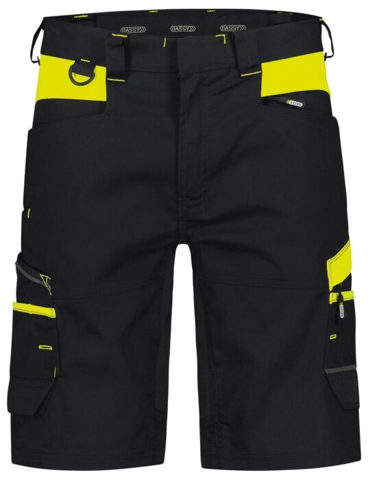 DASSY® Manilla Werkshort met stretch Zwart/Fluogeel