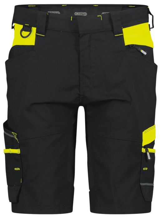 DASSY® Manilla Women Werkshort met stretch voor dames Zwart/Fluogeel