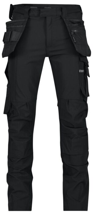 DASSY® Matrix Stretch holsterzakkenbroek met kniezakken Zwart/Antracietgrijs