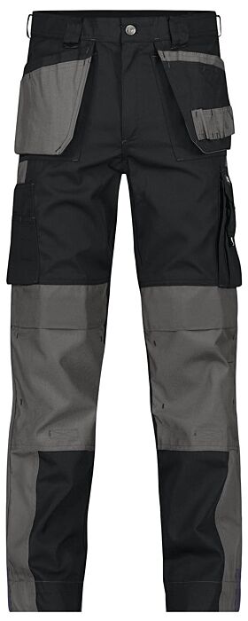 DASSY® Seattle Tweekleurige holsterzakkenbroek met kniezakken Zwart/Cementgrijs 245gr