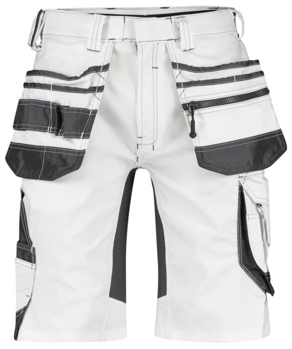 DASSY® Trix Painters Schildersshort met stretch en holsterzakken Wit/Antracietgrijs