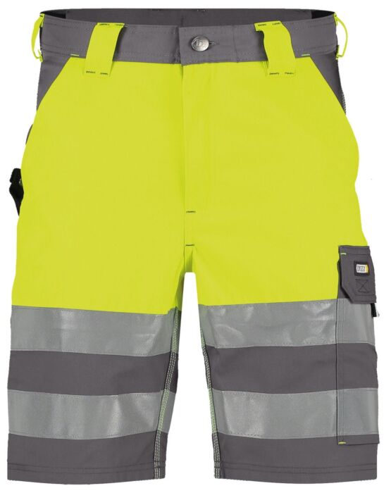 DASSY® Venna Hogezichtbaarheidsshort Cementgrijs/Fluogeel
