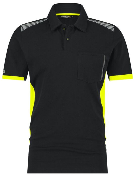 DASSY® Veracruz Polo Zwart/Fluogeel