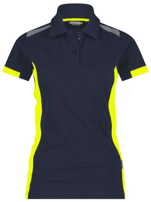 DASSY® Veracruz Women Polo voor dames Nachtblauw/Fluogeel